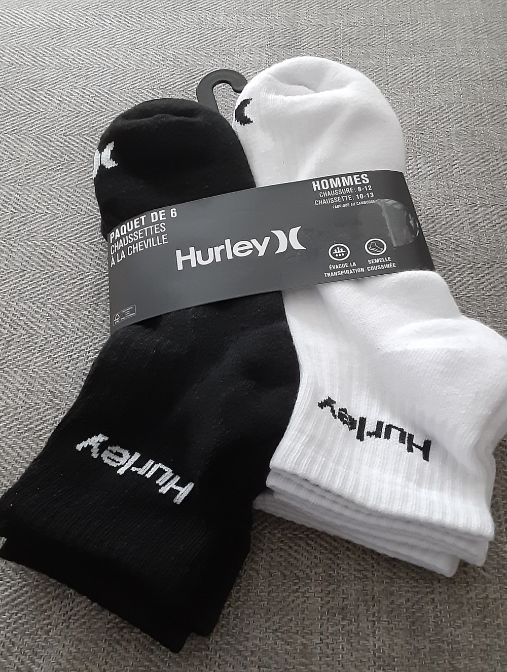 Hurley Quarter Crew Mens Socks ( 6pk ) - Picture 3 of 6